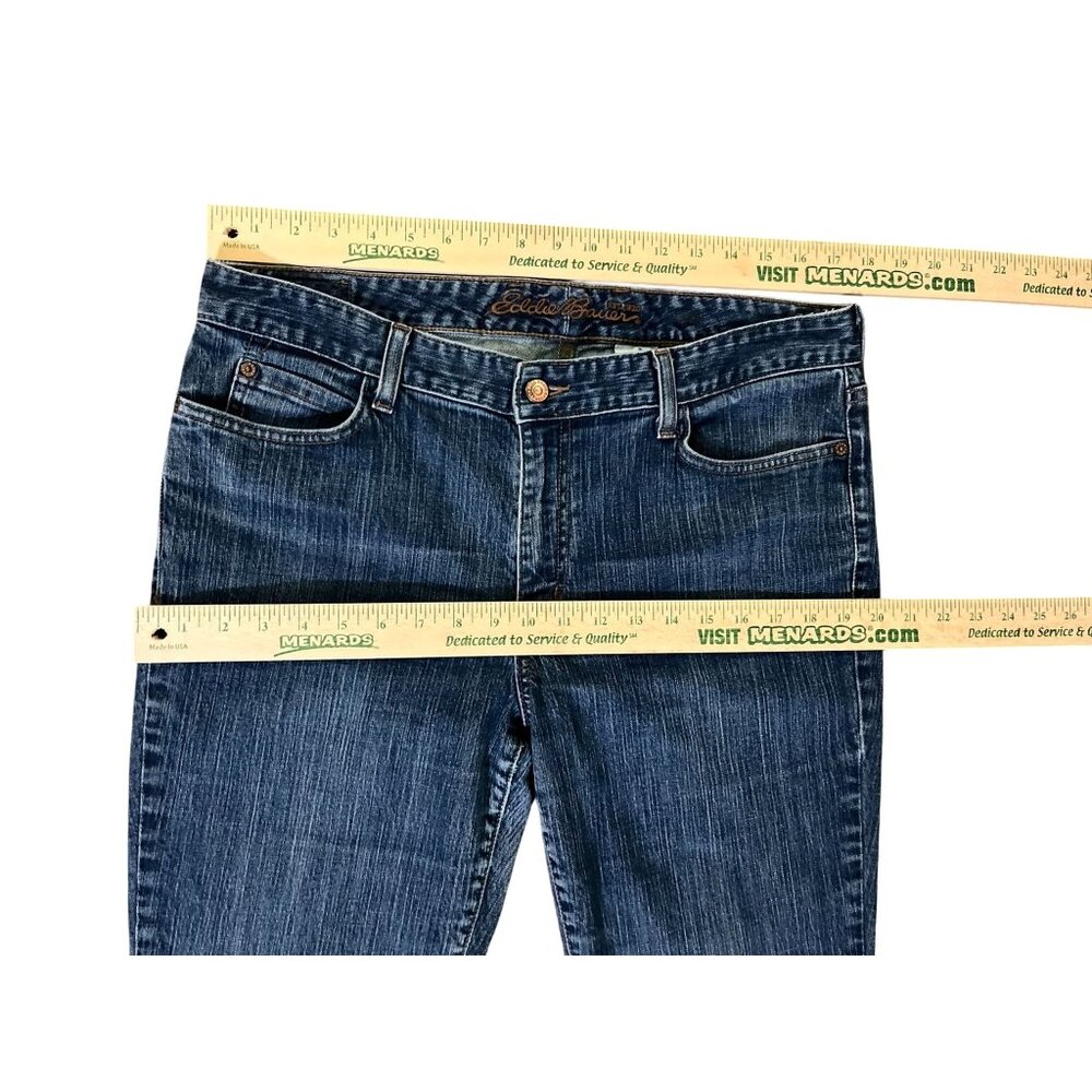 Eddie Bauer Jeans Womens 14R Blue Straight Fit Stretch Cotton Denim Used - Picture 9 of 16